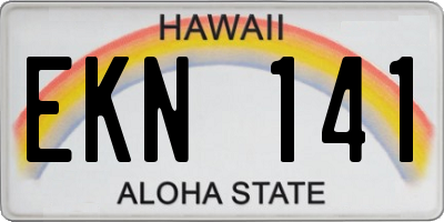 HI license plate EKN141