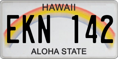 HI license plate EKN142
