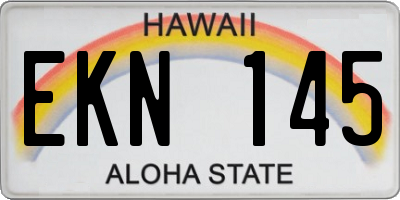HI license plate EKN145