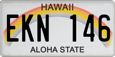 HI license plate EKN146