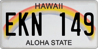 HI license plate EKN149