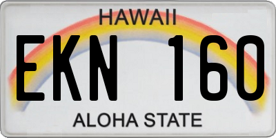 HI license plate EKN160