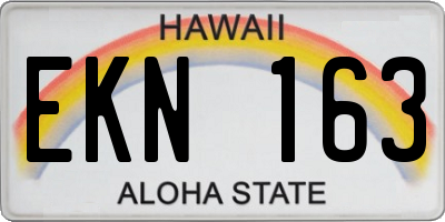 HI license plate EKN163