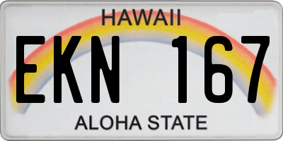 HI license plate EKN167