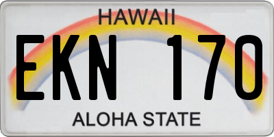 HI license plate EKN170