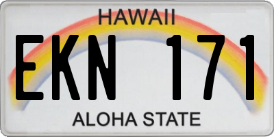 HI license plate EKN171