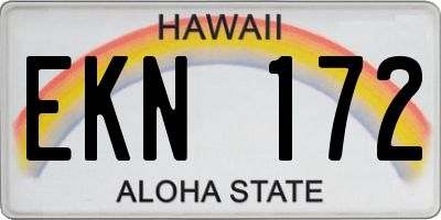 HI license plate EKN172