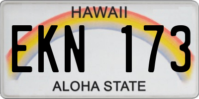 HI license plate EKN173
