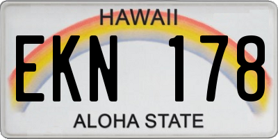 HI license plate EKN178