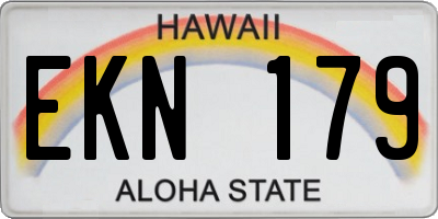 HI license plate EKN179