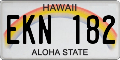 HI license plate EKN182