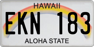 HI license plate EKN183