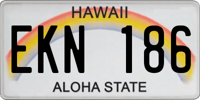 HI license plate EKN186