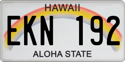 HI license plate EKN192