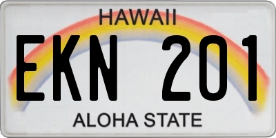 HI license plate EKN201
