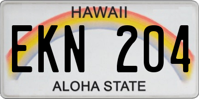 HI license plate EKN204