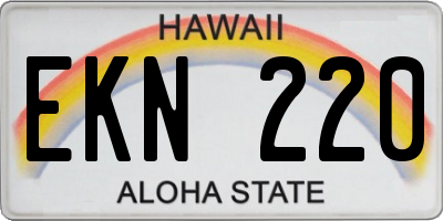 HI license plate EKN220