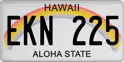 HI license plate EKN225