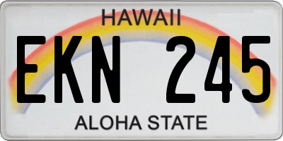HI license plate EKN245