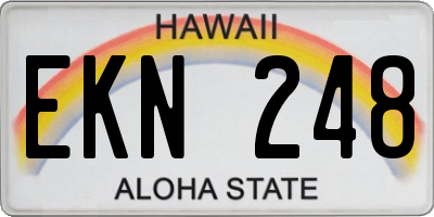 HI license plate EKN248
