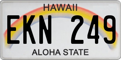 HI license plate EKN249