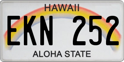 HI license plate EKN252