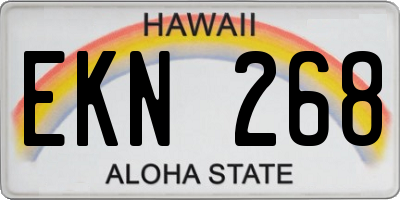HI license plate EKN268