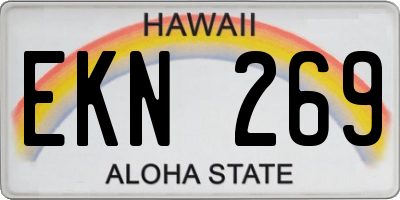 HI license plate EKN269