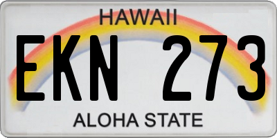 HI license plate EKN273