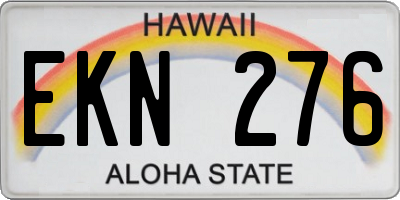 HI license plate EKN276