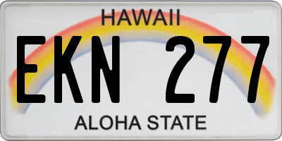 HI license plate EKN277