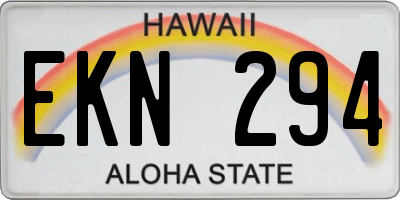 HI license plate EKN294