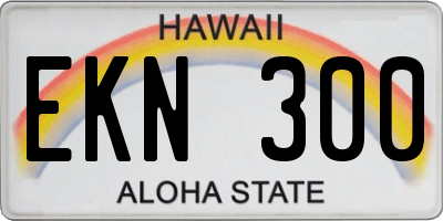 HI license plate EKN300
