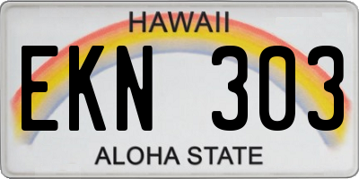 HI license plate EKN303