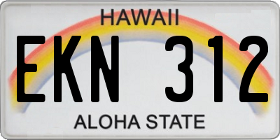 HI license plate EKN312