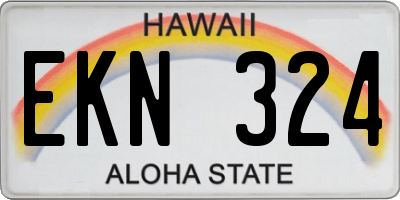 HI license plate EKN324