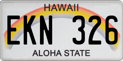HI license plate EKN326