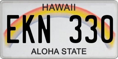 HI license plate EKN330