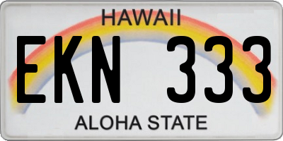 HI license plate EKN333