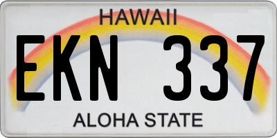 HI license plate EKN337