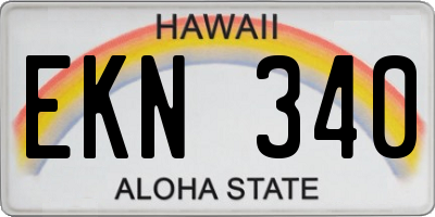 HI license plate EKN340