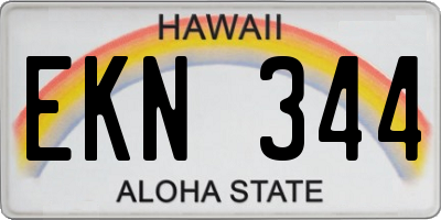 HI license plate EKN344