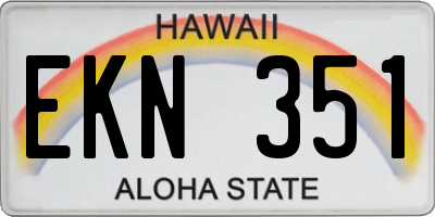 HI license plate EKN351