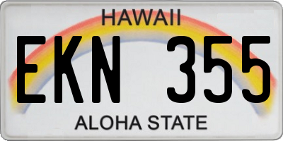 HI license plate EKN355