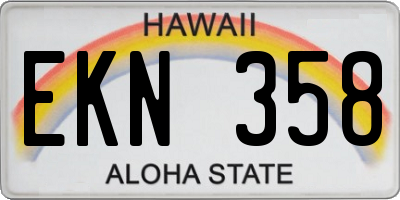 HI license plate EKN358
