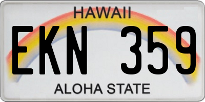 HI license plate EKN359