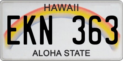HI license plate EKN363