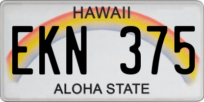 HI license plate EKN375