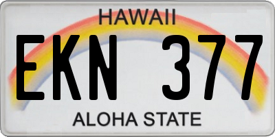 HI license plate EKN377