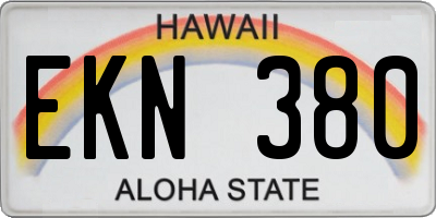 HI license plate EKN380